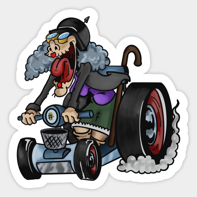 Burnout Betty Sticker by RobKingIllustration